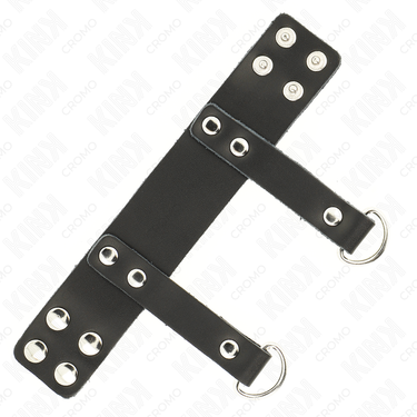 Anello pene D in metallo e pelle regolabile 18,5 x3,3 cm KINK